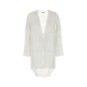 BODE Embroidered Cotton Open Front Cardigan Women WHITE T-Shirts & Tops
